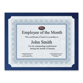 St. James Presentation Cards/Certificate Holders, Non-Folding, Linen, Navy Blue, Pack of 25