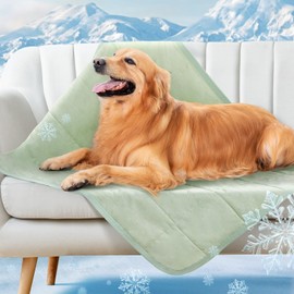 LOOBANI Dog Cooling Blanket for Large Dogs, 0.4>Q-Max Pet Cooling Blanket, Washable and Breathable Dog Cool Mat for Hot Weather, Protect Sofa Bed from Scratches & Chewing