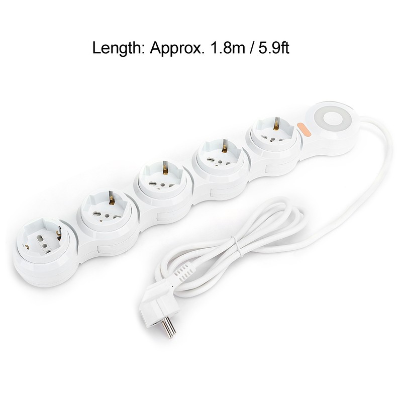 Power Strip Deformation 5 Concave Jack 10A with Power Indicator