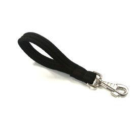 10" Short Close Control Dog Training Lead Leash 25mm Soft Air Webbing Traffic Walking Lead (10", Black)