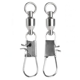AMYSPORTS Stainless Steel Fishing Swivel Snap Ball Bearing Snap Swivels Fishing High Strength Saltwater Swivels Snaps Interlock Fishing Tackle Swivel Fishing Line Connector 25pcs 18.3lbs