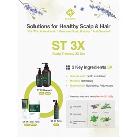 Elabore ST 3X Tonic - Scalp Therapy, Hair Growth Restorer, Oil-Control Scalp Care, 5.07 fl.oz/ 150ml