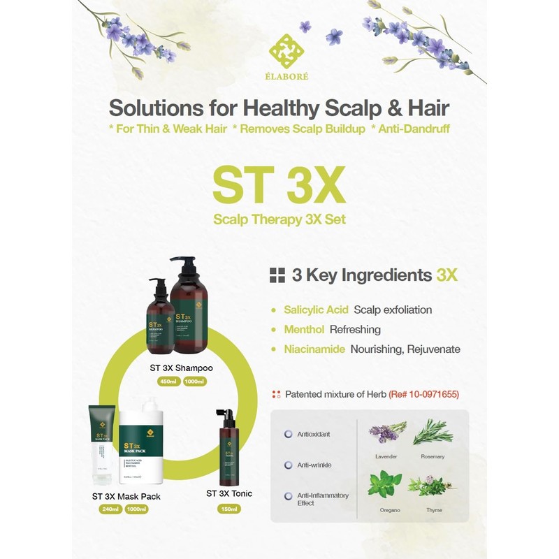 Elabore ST 3X Tonic - Scalp Therapy, Hair Growth Restorer,
