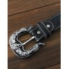 URAMAN Mens Western Belt Cowboy Country Concho Leather Belt for