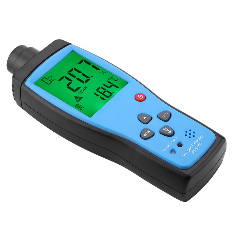 SMART SENSOR AR8100 Oxygen Detector Rechargeable LCD O2 Gas Meter