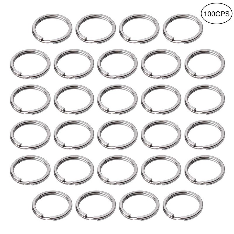 100 Pack Small Keyring Rings Hoops, 20mm /0.79 Inch Silver