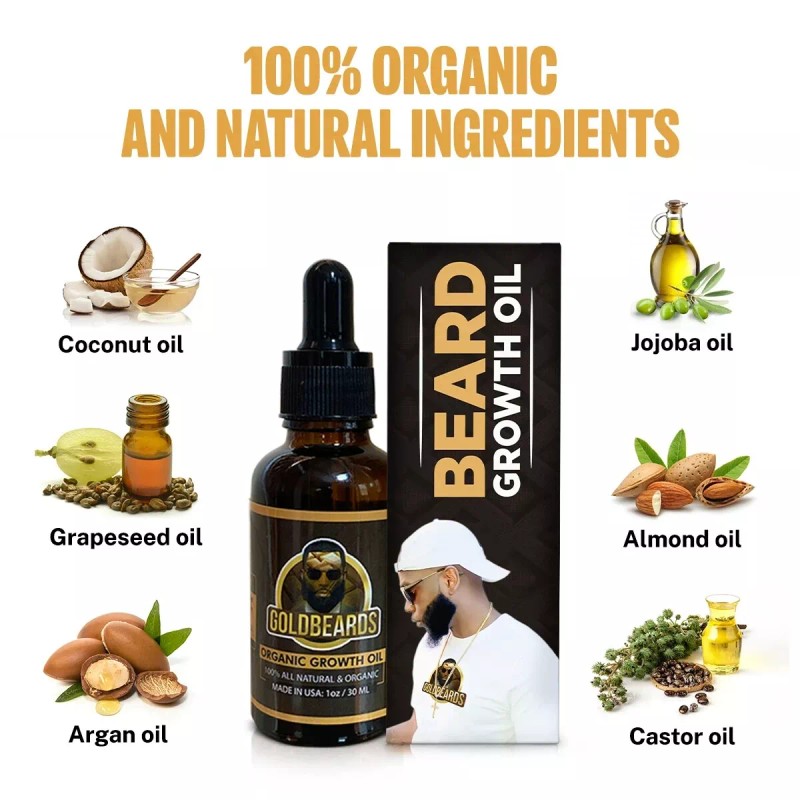 GOLDBEARDS Beard Growth Oil Faster thicker Beard Growth Mustache Hair
