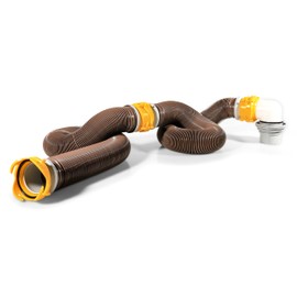 Camco Revolution Sewer Hose Kit with 360 Degree Swivel Fittings and 4-in-1 Elbow Adapter, Universal Fit, 20 Feet (39634)