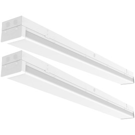 4FT LED Wraparound Stairwell Light, IP20, 20W(2500lm)/40W(5000lm) Selectable, 5000K, 100-277V, Flush Mount Commercial LED Wrap Shop Ceiling Light Fixture for Warehouse, Carport, FCC Listed, 2-Pack