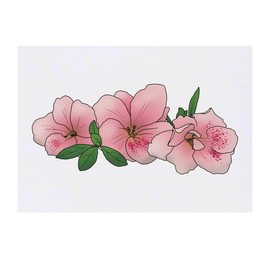 'Azalea Flowers' Temporary Tattoo - Water Resistant, Skin-Safe, Non-Toxic Transfer (TO00072191)