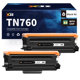 XJI Compatible Toner Cartridges Replacement for Brother TN760 TN-760 TN730 TN-730 High Yield (Black, 2 Pack), for DCP-L2550DW DCPL2550DW HL-L2350DW L2390DW L2395DW MFC-L2710DW MFCL2710DW Printer