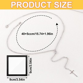 SIRLOMU 1 x Women's Cross Silver Necklace, Women's Multilayer Cross Chain Necklace, Fashion Jewellery Women's Gift (Silver)