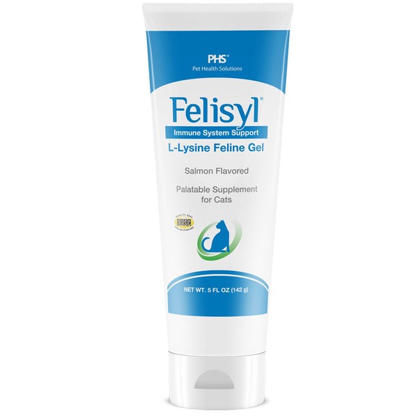 Felisyl L-Lysine Gel for Cats - Immune System Support - Supplement Support for Healthy Tissue, Respiratory, and Vision - Salmon-Flavored - Made in The USA - 5 oz