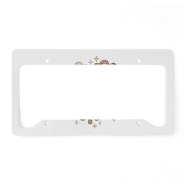 CafePress Retro Shamrocks Aluminum License Plate Frame, License Tag Holder