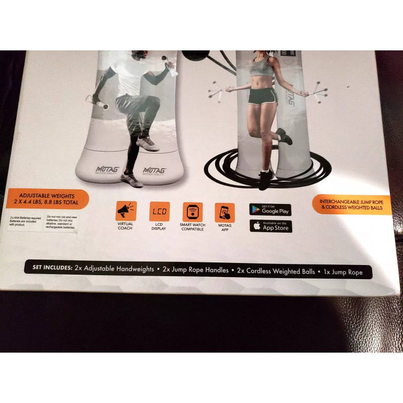 MOTAG- Bluetooth Smart Fitness, Jump Rope and HandWeights Set with