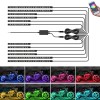 XUKEY 12Pc Motorcycle RGB LED Neon Under Glow Light Strip