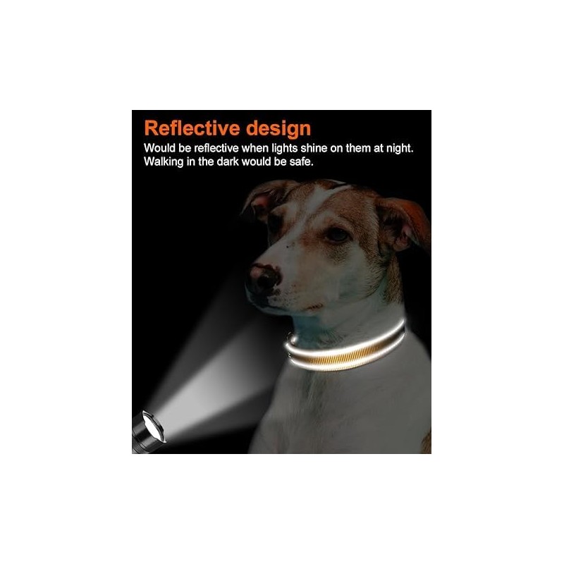 Joytale Nylon Dog Collar Reflective with Soft Neoprene Padded for
