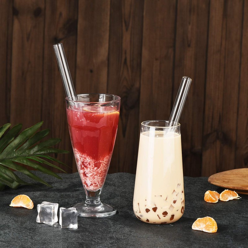 ALINK Glass Boba Straws, 14 mm x 9 inch Reusable