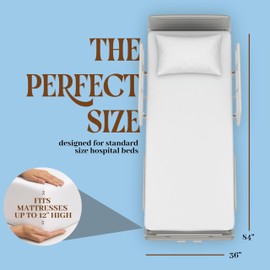 4 Pack Fitted Hospital Bed Sheets with Elastic All Around for a Perfect Fit - Cotton Rich Soft Knitted Jersey Sheet, 36” x 84” x 12”