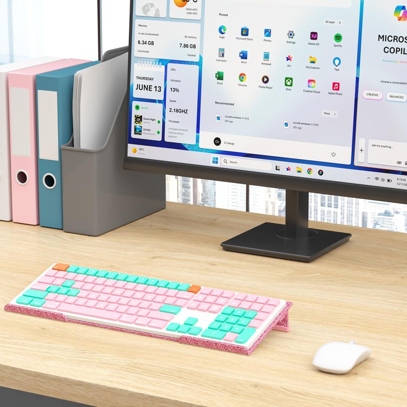 Computer Keyboard Stand for Desktop - 6-Level Height Adjustable Acrylic