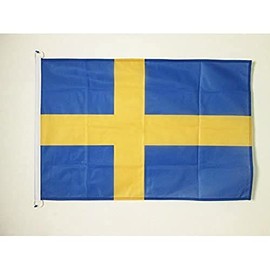 Sweden Flag 3' x 5' External Use - Swedish flags 90 x 150 cm - Banner 3x5 ft Knitted Polyester with rings - AZ FLAG
