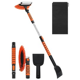 Ordenado 43" Snow Brush and Ice Scraper - Extendable Snow Scrapers and Cleaner for Car Windshield, 180° Pivoting Window Snowbrush with Foam Grip, Long Winter Broom Brushes for SUV, Truck, Auto Vehicle
