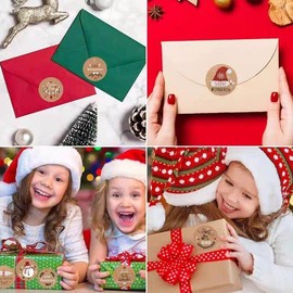 240 Pcs Christmas Stickers 3.8cm, Merry Christmas Stickers Clear Gold Designs Snowflake Stickers for Kids Card Making Envelopes Crafts Presents