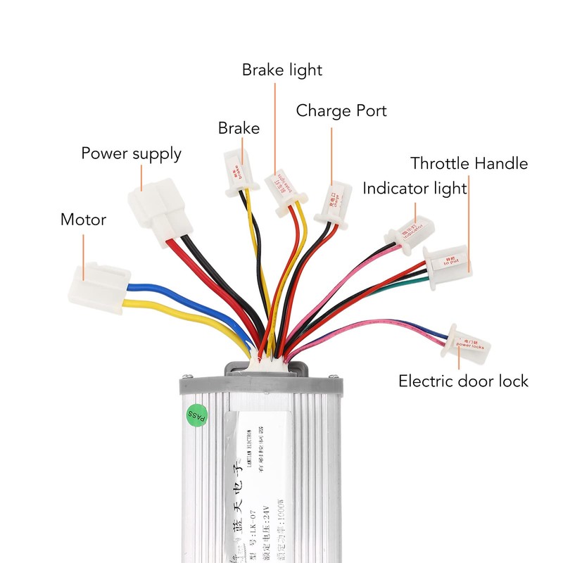 24V 1000W Bike Brushed Motor Controller with Twist Throttle Handle