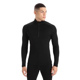 Icebreaker Men's Standard Merino 260 Tech Long Sleeve Half Zip, Black