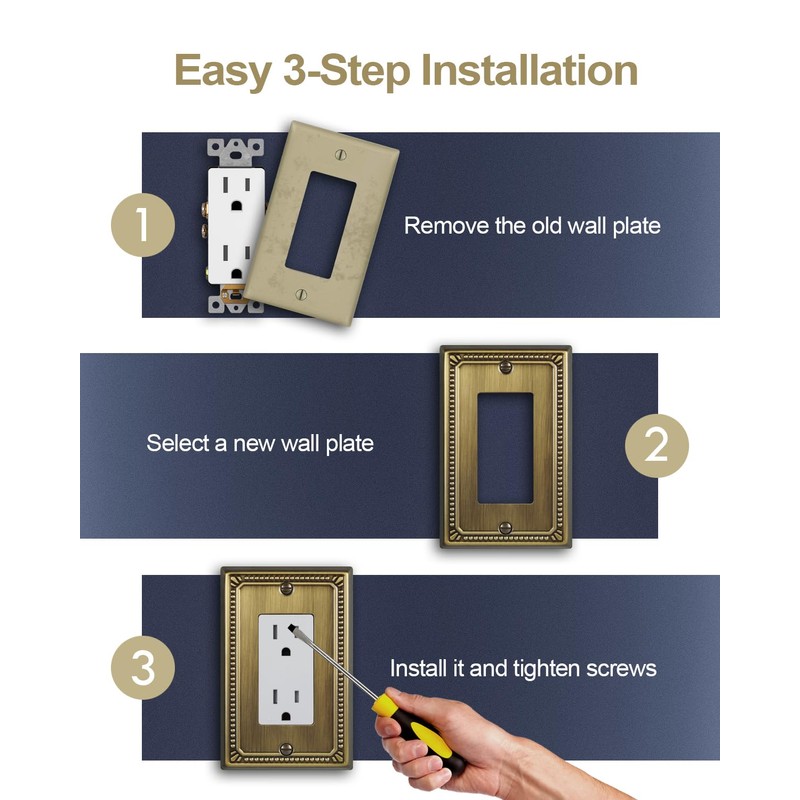 ZILLSEA Metal Wall Plates, Switch Plates and Outlet Covers, Decorative