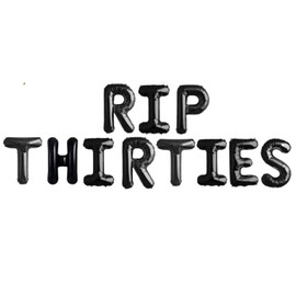 RIP THIRTIES Balloons, Black RIP THIRTIES 40th Birthday Party Supplies Balloons Banner for Death to My 30s RIP THIRTIES RIP Youth Men Women Funny 40th Birthday Decorations