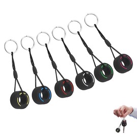 6 Pcs Formula 1 Racing Keychains, F1 Tyre Keyring Set - Mini Tire Keychains with Rubber Tyres, Multi-Color Formula 1 Keyrings for Car Decoration, Gifts for Men & Women