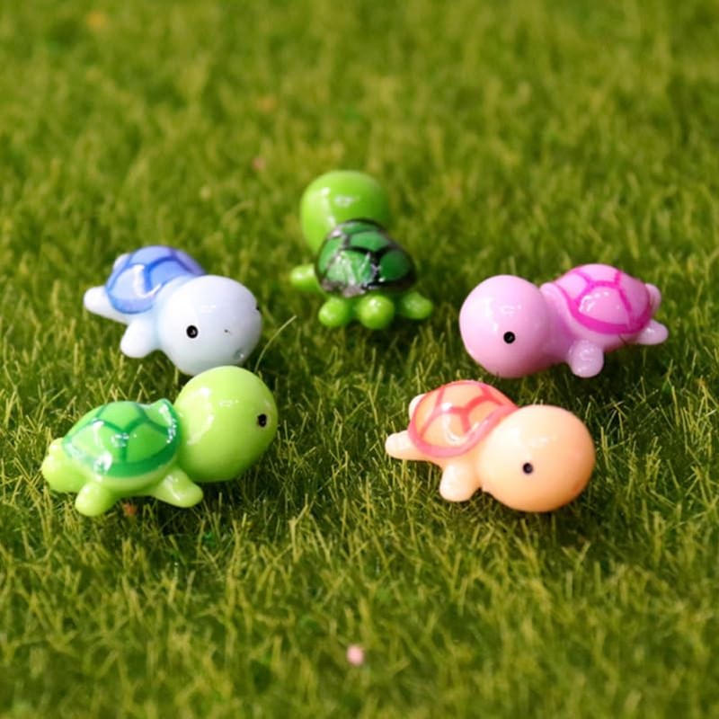 ERINGOGO 25pcs Small Turtle Miniature Turtle Resin Animal Bulk Minifigure