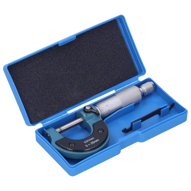 Outside Micrometer, External Micrometer, 0-25 mm Range 0.01 mm Resolution,
