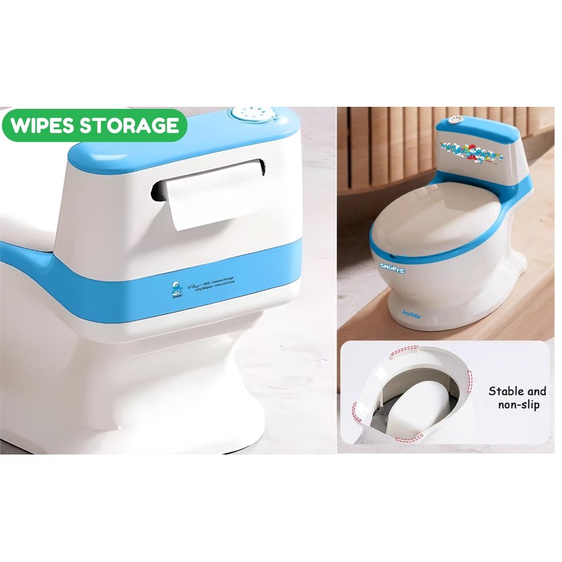 The Smurfs Lifelike Potty Training Toilet with Wipes Storage