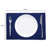 Encasa Ribbed Table Placemats (Set of 6) - Solid Blue