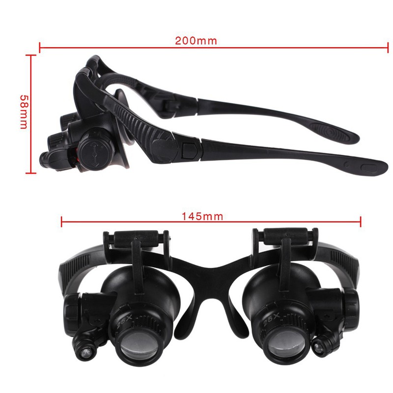 Magnifying Glasses with Light LED Illuminated Eye Loupe Headband Magnifier