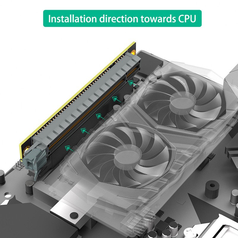 PCIE Card Adapter 90 Degree Computer PCIE Slot Converter for