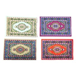 Fateanuki 1 12 Scale Doll House Furnitures 4 Colors Carpets Set Miniature Rugs Dollhouse Toy Balcony Parlor Bedroom Decoration Accessories