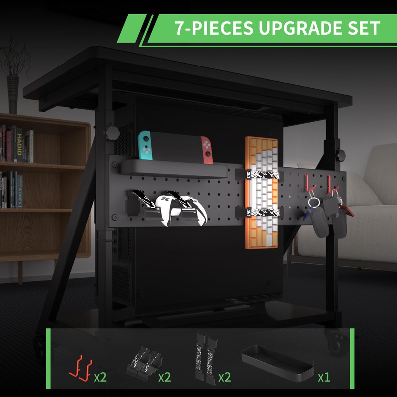 Klobel Height Adjustable Computer Tower Cart Stand, Mobile PC Laptop