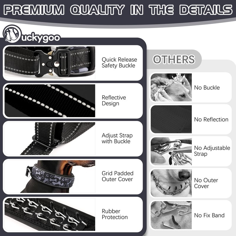 Duckygoo No Pull Dog Training Collar - Adjustable Martingale Slip