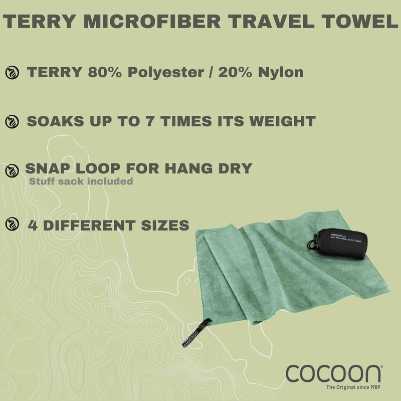 Cocoon Terry Towel Light Microfibre Towel, m