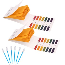 HomEnjoy pH Test Strips, 160 Strips Full Range 1-14 Universal pH Test Litmus Paper pH Soap Making Testing Strips for Water Wine Saliva Urine Soil, 2 Pack pH Strips & 6 PCS 0.2mL Test Pipette Droppers