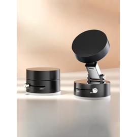 Magnetic Car Suction Cup Holder, Phone Car Mount Bracket, Vacuum Adsorption Magnetic Phone Car Holder, Nonslip Adjustable Windshield Dashboard Stand, Black