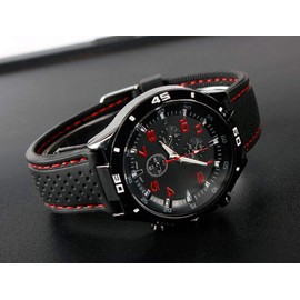 Men's GT Racer Sport Watch Military Pilot Aviator Army Style Black Silicone Mens Watch