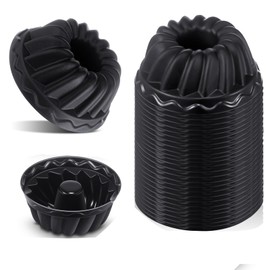 GeorgeX 24 Unidades Mini Charola para Hornear Antiadherente, Molde de Silicona para Tartas Molde Reutilizable para Hornear