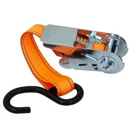Petex 43192735 Ratchet Tie Down Strap 2 Pieces S Hooks 350/700 daN, 5 M, 25 mm, Orange