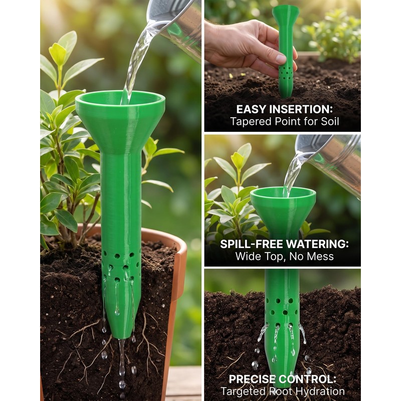 3 Pack Plant Watering Funnel & Root Watering Spike for