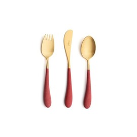 Cutipol Ellis Kids Red Gold 3-Piece Dinner Set / 큐티폴 엘리스 키즈 레드골드 디너 3종 세트