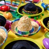 JOYIN 6 PCS Cinco De Mayo Fiesta Fabric and Straw